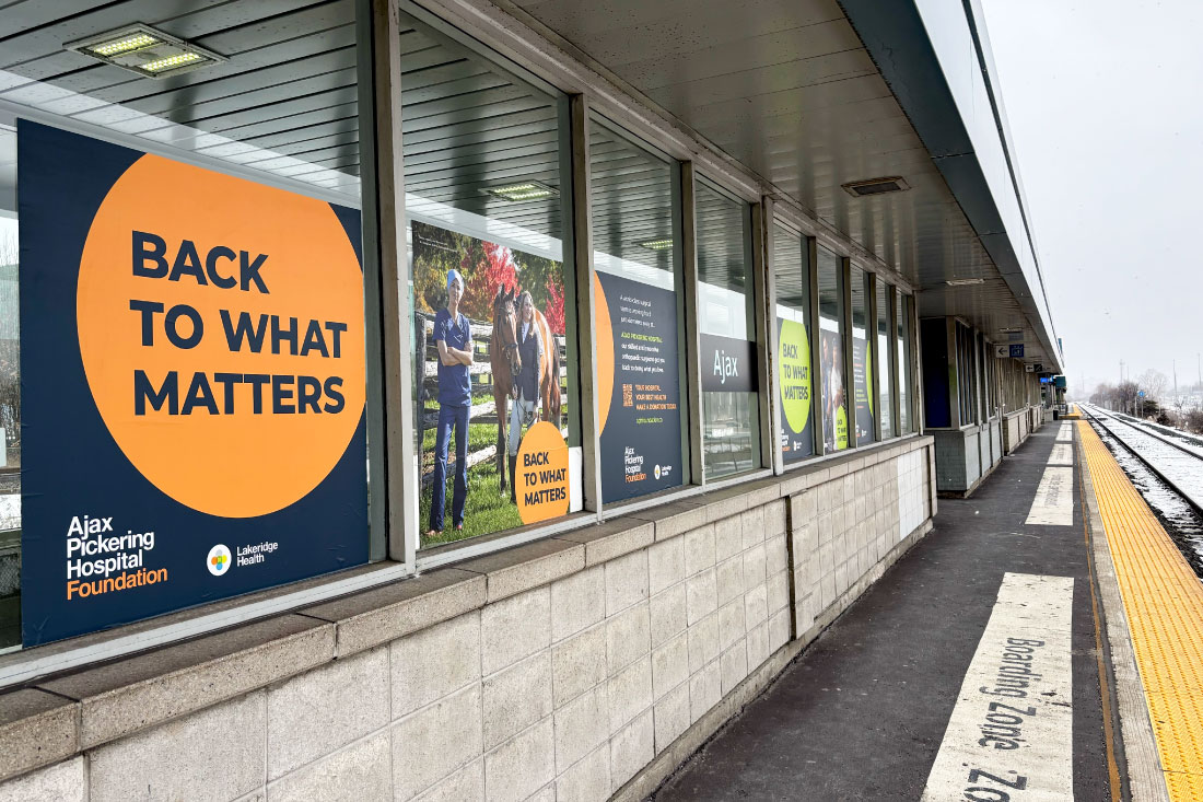 Back to What Matters campaign at the Ajax GO Train Station