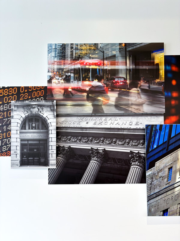 Close up of boardroom photo collage